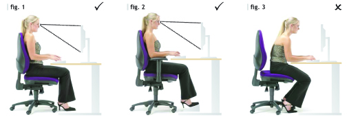 correct computer desk sitting posture